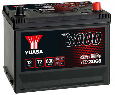 Autobaterie Yuasa YBX3000 SMF 12V, 72Ah, 630A, YBX3068