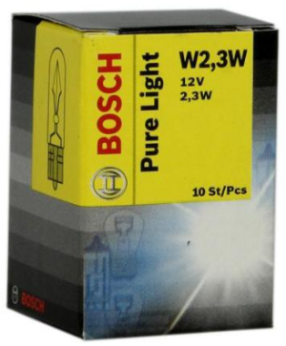 Žárovka Bosch W2,3W, Pure Light 1987302240