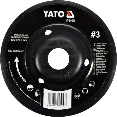 Rotační rašple úhlová jemná 125 mm typ 3 Yato YT-59170