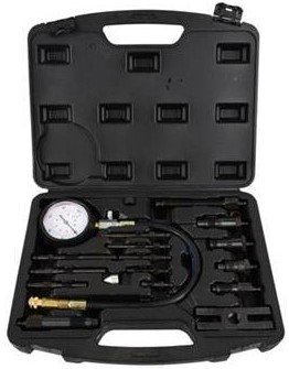Kompresiometr pro vznětové motory, sada 17ks, tester komprese GEKO G02515