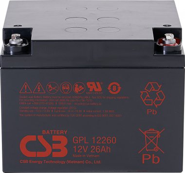 Akumulátor CSB 12V, 26Ah (GPL12260 I)