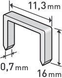 Spony, balení 1000ks, 16mm, 11,3x0,52x0,70mm EXTOL PREMIUM