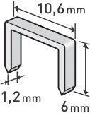 Spony, balení 1000ks, 6mm, 10,6x0,52x1,2mm EXTOL PREMIUM
