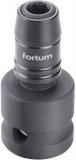 Adaptér rázový 1/2" čtyřhran na hroty 1/4", Quick-Lock, CrMoV FORTUM