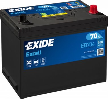 Autobaterie Exide Excell 12V, 70Ah, 540A, EB704