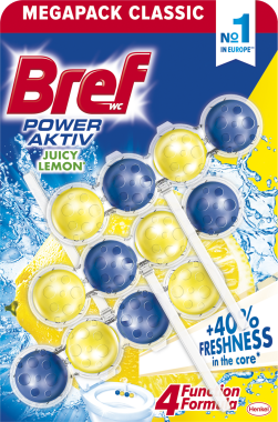 Bref Power Aktiv WC blok s vůní citronu 3 x 50 g
