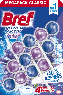 Bref Power Aktiv WC blok s vůní levandule 3 x 50 g