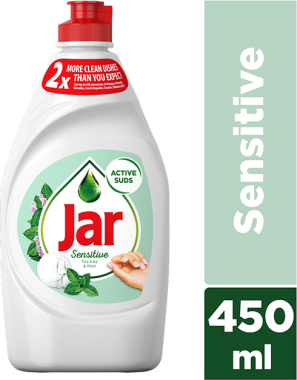 Jar Sensitive Tea Tree & Mint prostředek na ruční mytí nádobí 450 ml