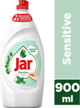 Jar Sensitive Tea tree & Mint prostředek na ruční mytí nádobí 900 ml
