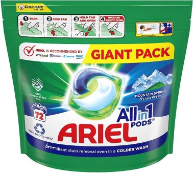 Ariel All-in-1 PODS Mounting Spring gelové kapsle na praní, 72 praní 72 ks