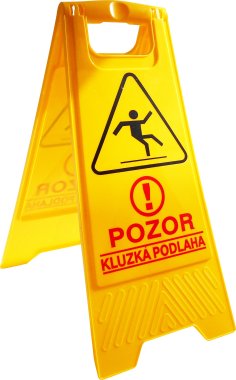 Výstraha, tabule - POZOR KLUZKÁ PODLAHA