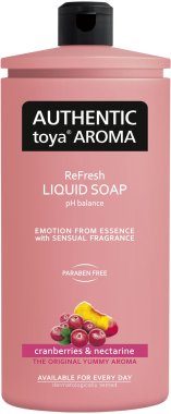 Authentic toya aroma tekuté mýdlo 600ml náplň Cranberries&Nectarine