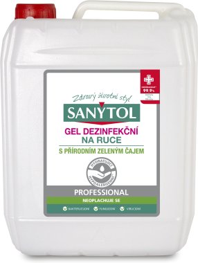 SANYTOL Dezinfekční gel na ruce Professional 5l zelený čaj