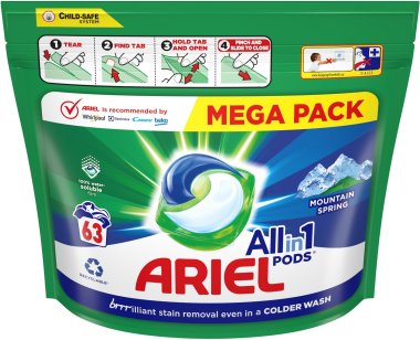 Ariel extra clean 63PD Mountain spring kapsle