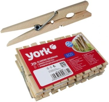 YORK kolíčky ECO dřevěné na prádlo 20 ks