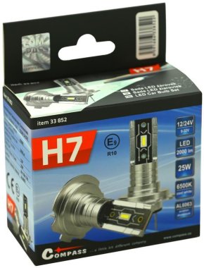 Compass žárovka LED CSP chip 12V H7 2ks