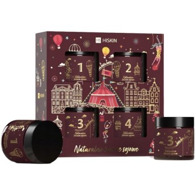 HISKIN set 4 svící RED (červené víno, zimní večer, káva, skořice)