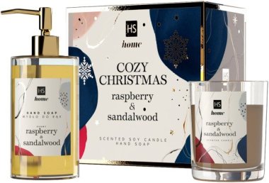 HISKIN set mýdlo 250 ml a svíce 150 ml Rasberry & Sandawood