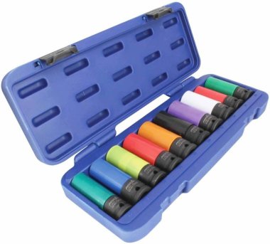Nástrčné hlavice pro rázové utahováky 1/2", 15-24 mm, sada 10 ks A-WN1210