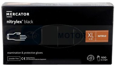 Mercator Rukavice jednorázové nitrilové 100ks vel. XL, černé