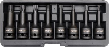 Sada hlavic 1/2" YATO RIBE průmyslových, 8 kusů