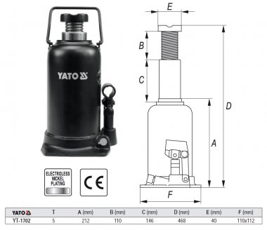 Zvedák hydraulický Yato 5t