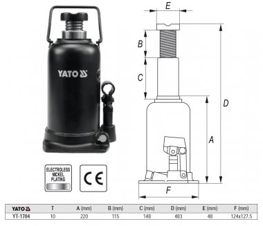 Zvedák hydraulický Yato 10t