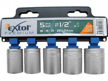 Sada hlavic 1/2" EXTOL PREMIUM 5ks
