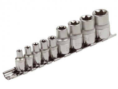 Sada hlavic 1/4", 1/2" TORX EXTOL PREMIUM 9ks