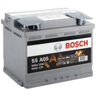 Autobaterie Bosch S5 AGM, 12V, 60Ah, 680A, 0 092 S5A 050