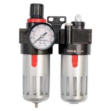 Yato Regulátor tlaku vzduchu 1/4", max. 0,93MPa, s filtrem (90ccm) a přimazáváním (60ccm)