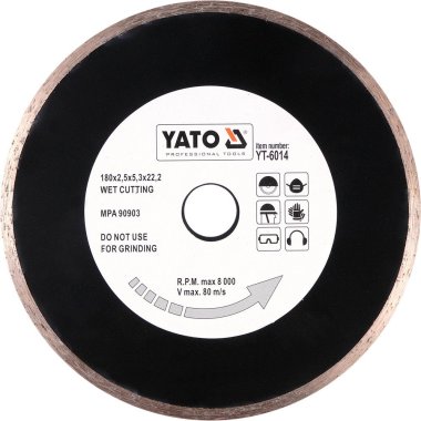 Yato Kotouč diamantový 180 x 22,2 x 2,5 mm hladký