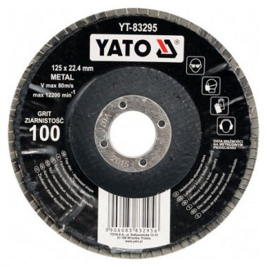 Yato Kotouč lamelový korundový 125 x 22,2 mm vypouklý brusný P80