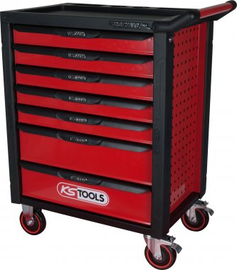 Dílenský vozík se 7 zásuvkami RACINGline, ČERNÁ/ČERVENÁ KS TOOLS 826.0007
