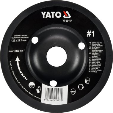 Rotační rašple úhlová hrubá 125 mm typ 1 Yato YT-59167